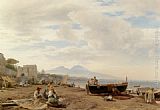 Famous Coast Paintings - Fishermen on the Amalfi coast